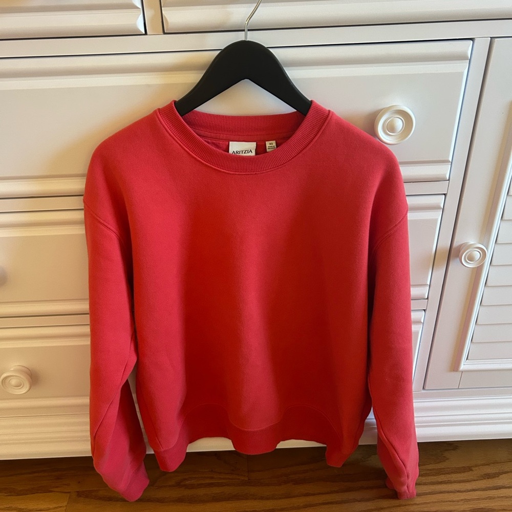 Aritzia Vibrant Red Crewneck Top